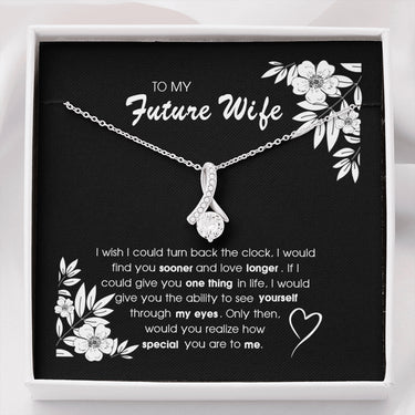 On Cloud Nine Gifts To My Future Wife Find You Sooner Alluring Beauty Necklace with Message Card and Gift Box Included. Gift for Girlfriend or Fiance.